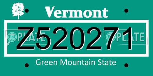 Z520271 Vermont License Plate