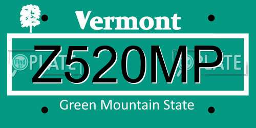 Z520MP Vermont License Plate