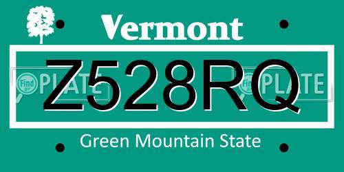 Z528RQ Vermont License Plate