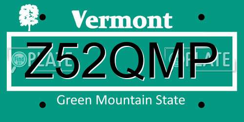 Z52QMP Vermont License Plate