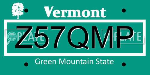 Z57QMP Vermont License Plate
