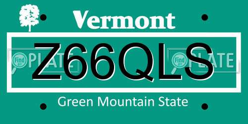 Z66QLS Vermont License Plate