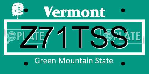 Z71TSS Vermont License Plate