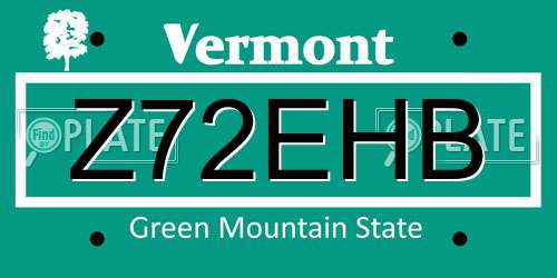 Z72EHB Vermont License Plate