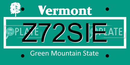Z72SIE Vermont License Plate
