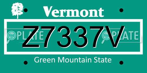 Z7337V Vermont License Plate