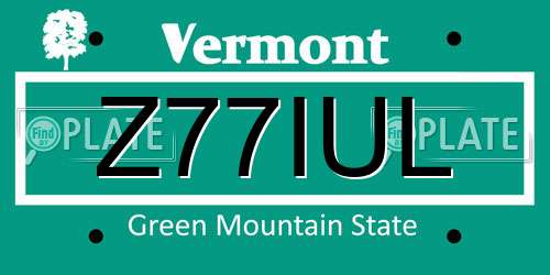 Z77IUL Vermont License Plate