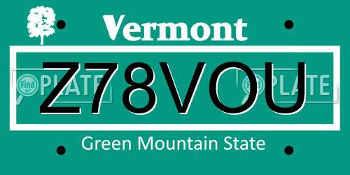 Z78VOU Vermont License Plate