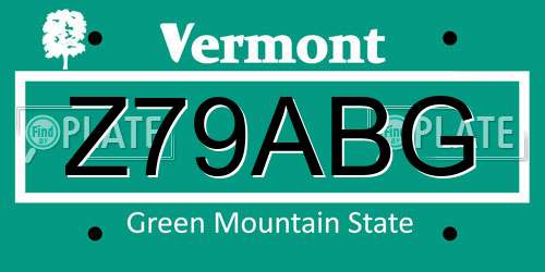 Z79ABG Vermont License Plate