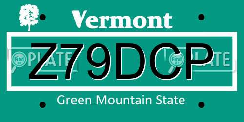Z79DCP Vermont License Plate