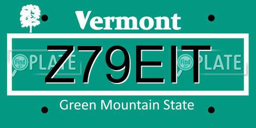 Z79EIT Vermont License Plate