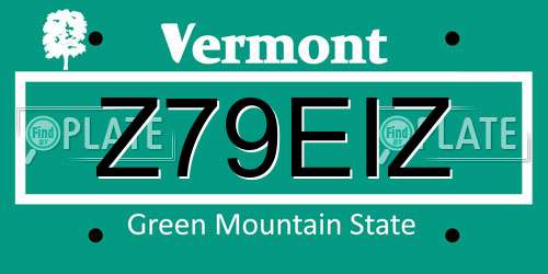 Z79EIZ Vermont License Plate