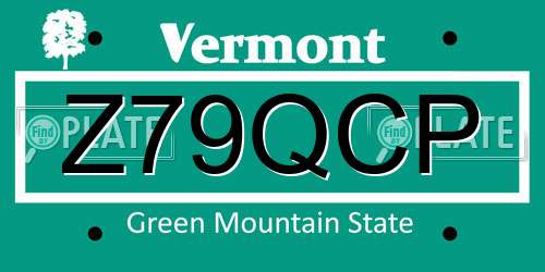 Z79QCP Vermont License Plate