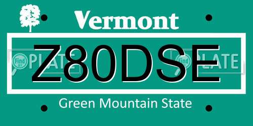 Z80DSE Vermont License Plate