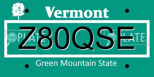 Z80QSE Vermont License Plate