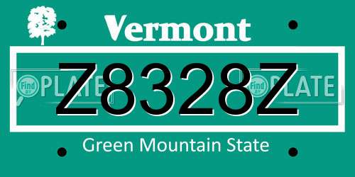 Z8328Z Vermont License Plate