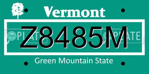Z8485M Vermont License Plate