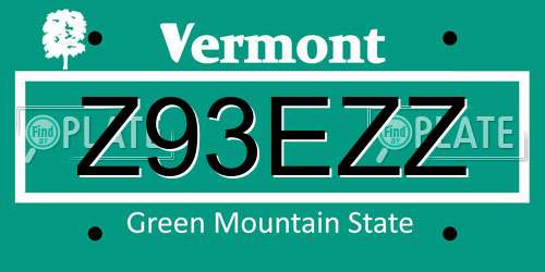 Z93EZZ Vermont License Plate