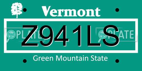 Z941LS Vermont License Plate