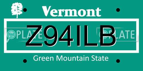 Z94ILB Vermont License Plate