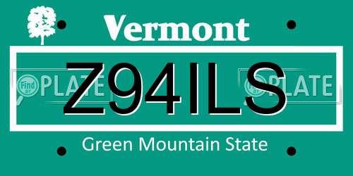 Z94ILS Vermont License Plate