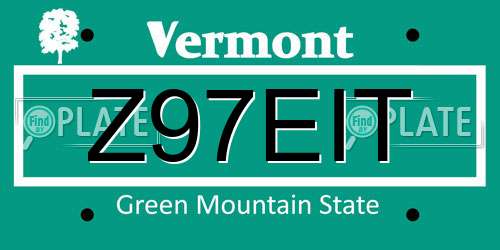 Z97EIT Vermont License Plate