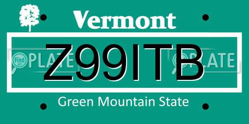 Z99ITB Vermont License Plate