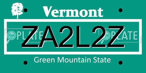 ZA2L2Z Vermont License Plate