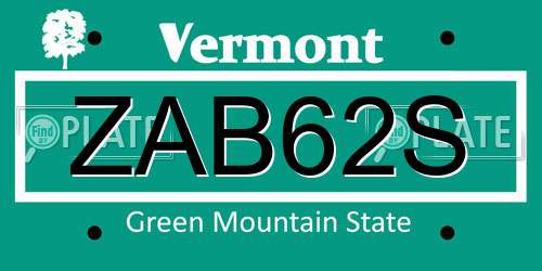 ZAB62S Vermont License Plate