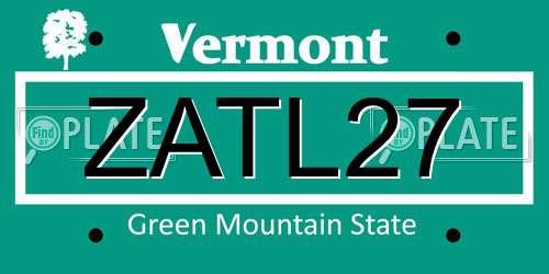 ZATL27 Vermont License Plate