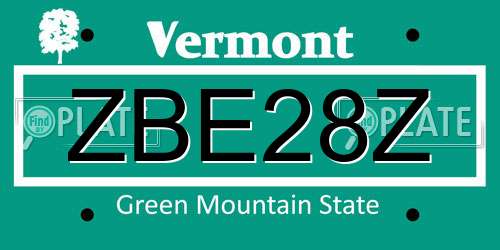 ZBE28Z Vermont License Plate