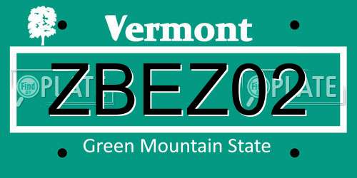 ZBEZ02 Vermont License Plate