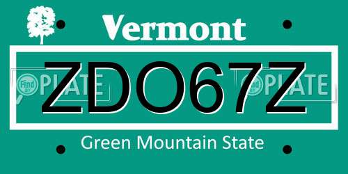 ZDO67Z Vermont License Plate