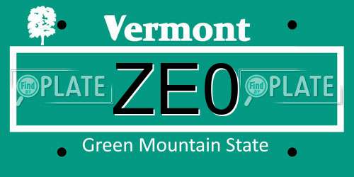 ZE0 Vermont License Plate