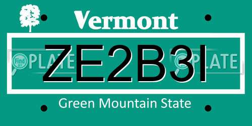 ZE2B3I Vermont License Plate