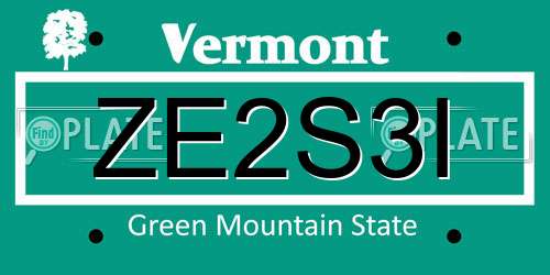 ZE2S3I Vermont License Plate