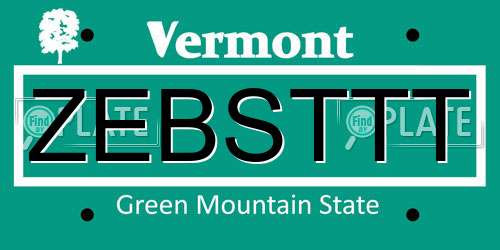 ZEBSTTT Vermont License Plate