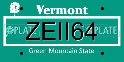 ZEII64 Vermont License Plate