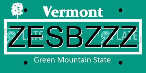 ZESBZZZ Vermont License Plate