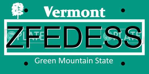 ZFEDESS Vermont License Plate