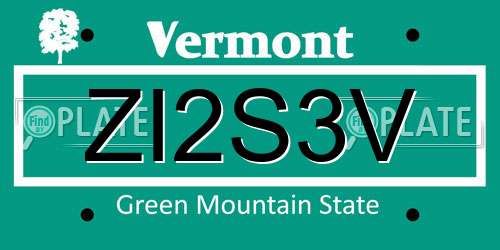 ZI2S3V Vermont License Plate