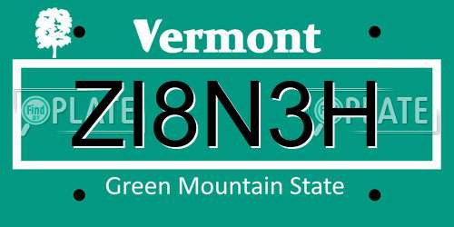 ZI8N3H Vermont License Plate