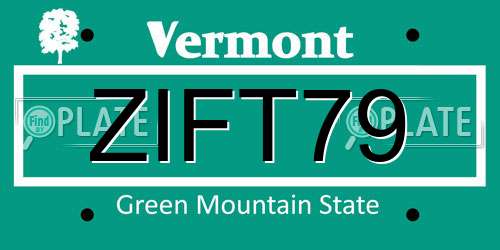 ZIFT79 Vermont License Plate