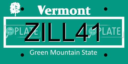 ZILL41 Vermont License Plate