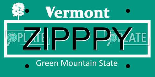 ZIPPPY Vermont License Plate