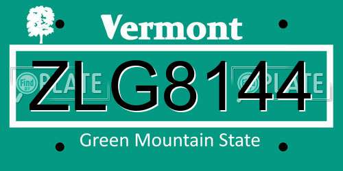 ZLG8144 Vermont License Plate