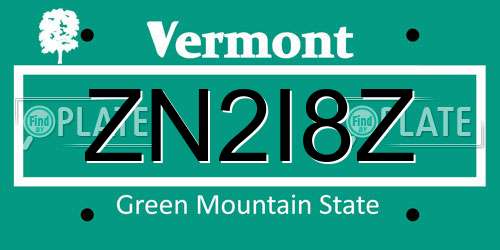 ZN2I8Z Vermont License Plate
