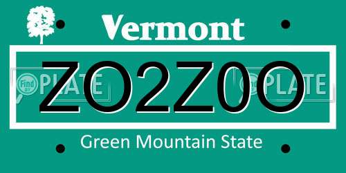ZO2Z0O Vermont License Plate