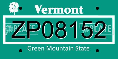 ZP08152 Vermont License Plate