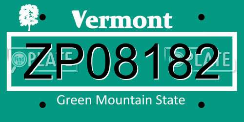 ZP08182 Vermont License Plate